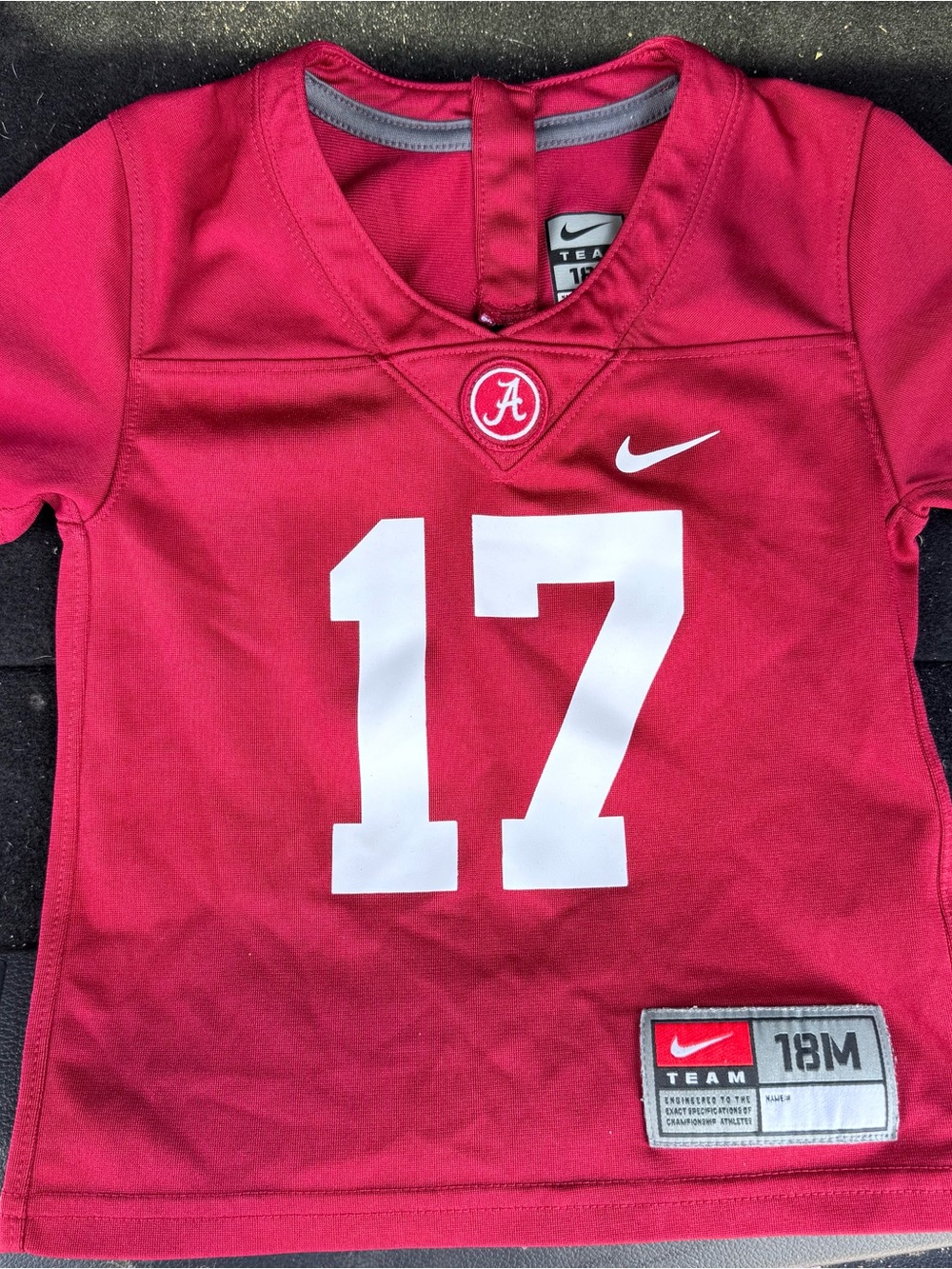 Nike Kids Alabama Crimson Football Jersey #17 with White Numbering